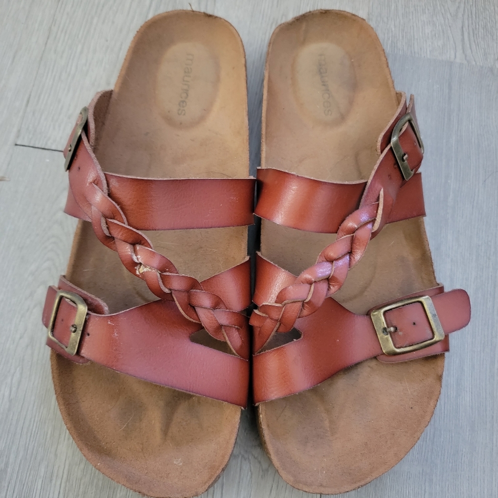 Braided Leather Strap Sandals